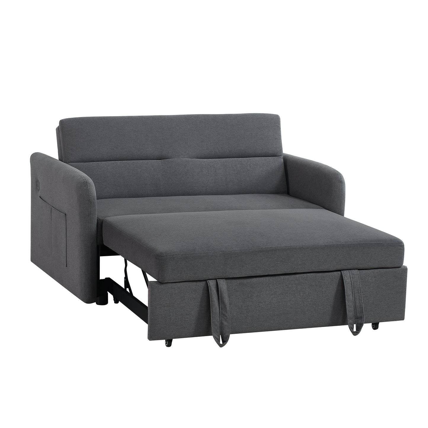 Canapé-lit Twins en tissu gris