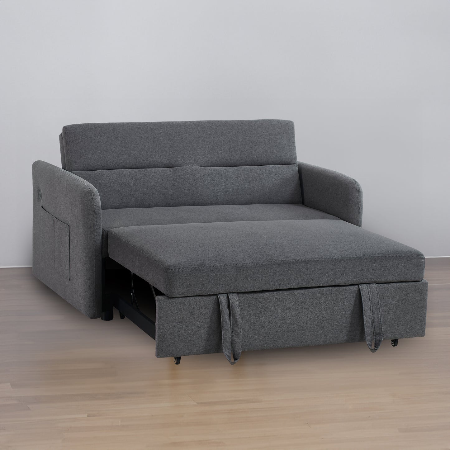 Canapé-lit Twins en tissu gris