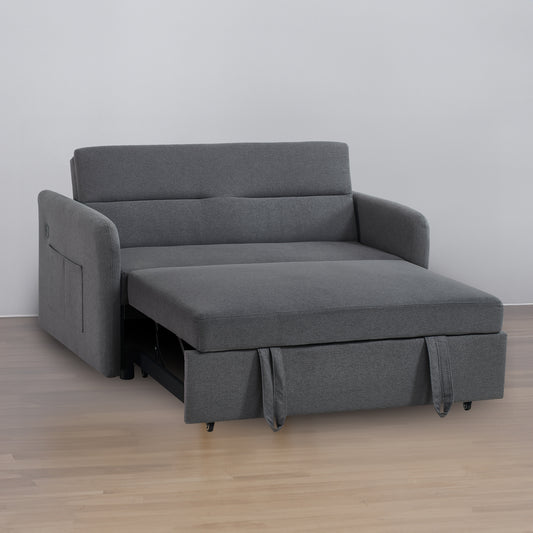 Canapé-lit Twins en tissu gris