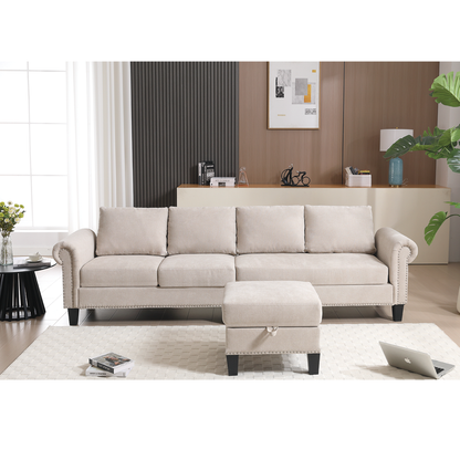 Canapé sectionnel convertible avec rangement