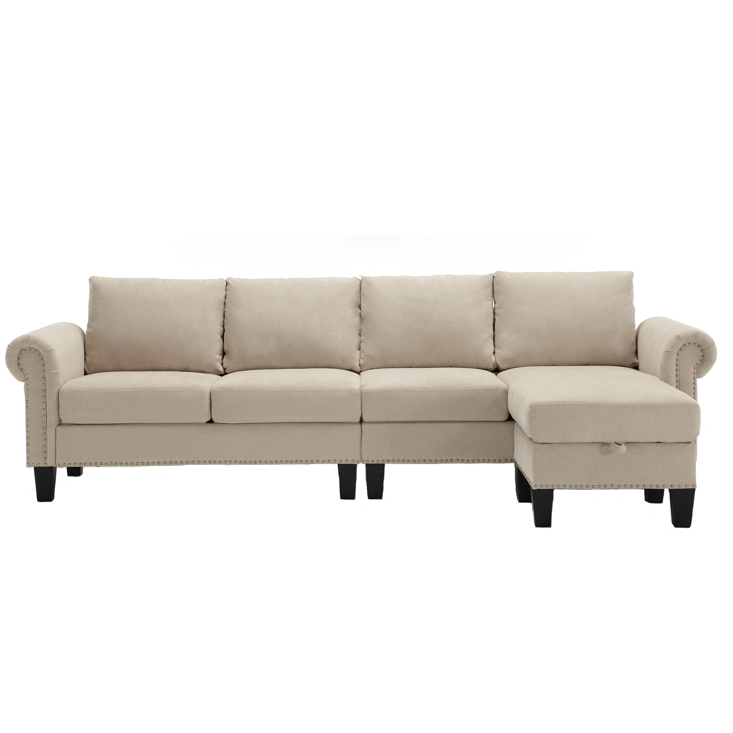 Canapé sectionnel convertible avec rangement