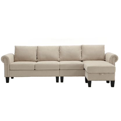 Canapé sectionnel convertible avec rangement