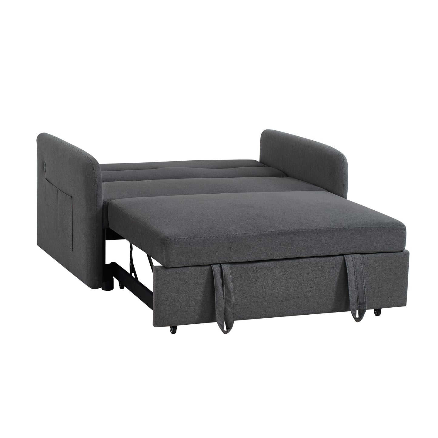 Canapé-lit Twins en tissu gris