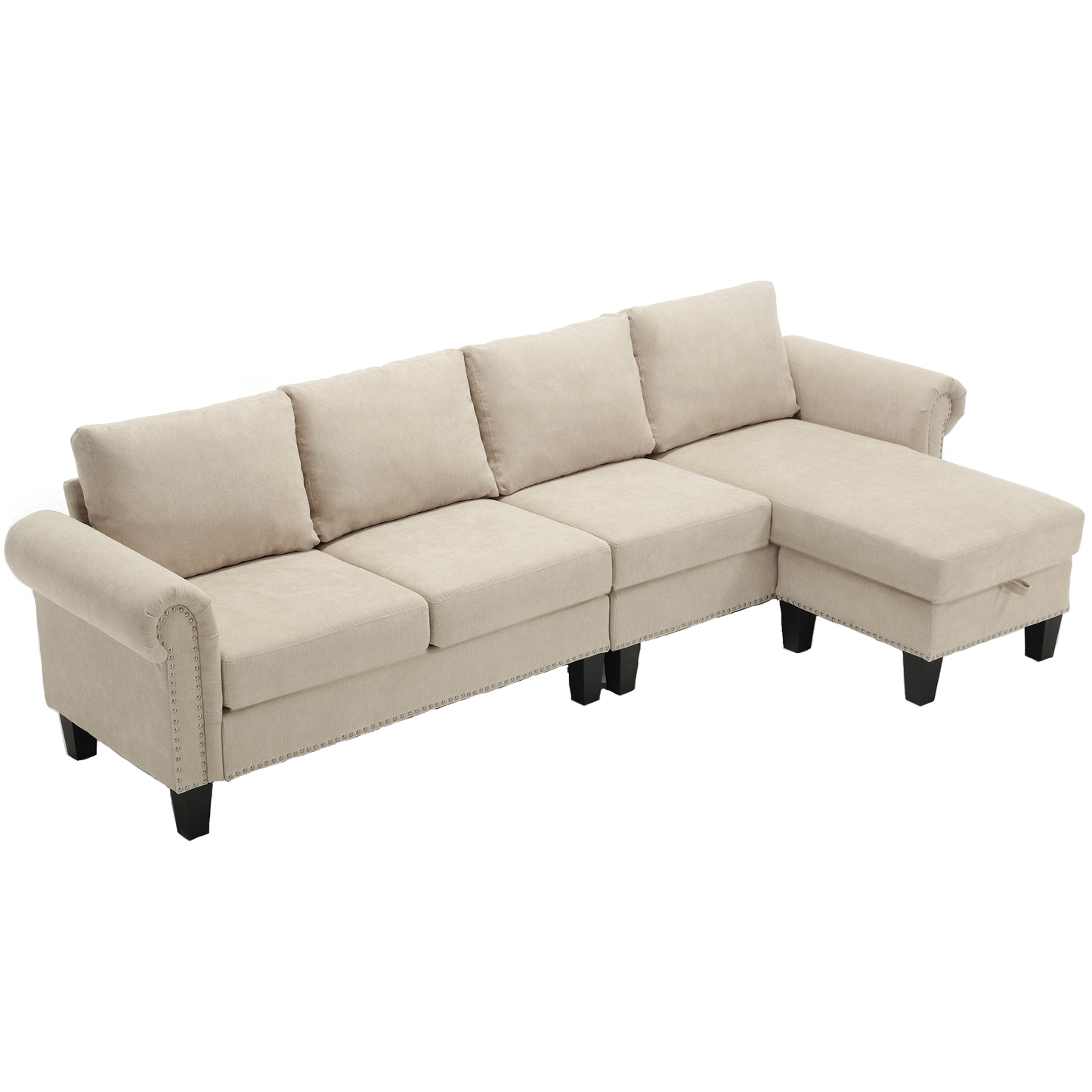 Canapé sectionnel convertible avec rangement